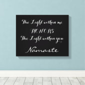 Toile Namaste Inspiration Black White Typographie (Insitu (Plancher de Bois))