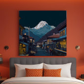 Toile Namche Bazaar Everest Night View Artwork