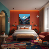 Toile Namche Bazaar Everest View Illustré