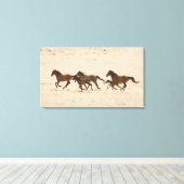 Toile Namibie, Aus. Groupe de chevaux sauvages sur (Insitu (Plancher de Bois))