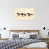 Toile Namibie, Aus. Groupe de chevaux sauvages sur (Insitu(Chambre))