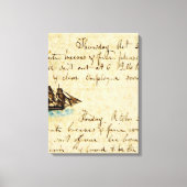 Toile Nantucket Whaling Ship Log 1841 (Recto)