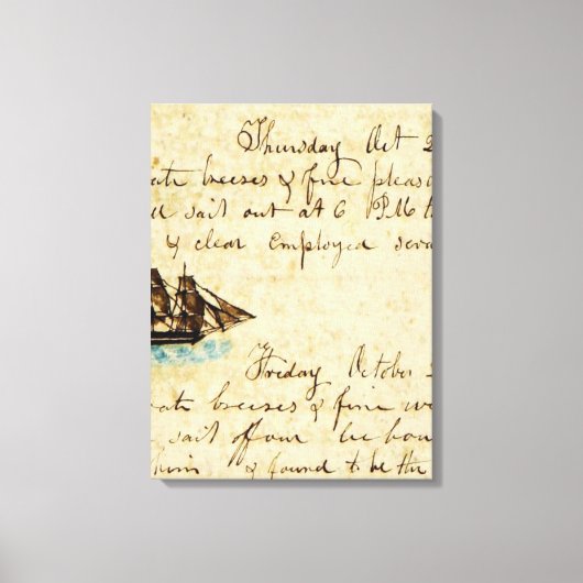 Toile Nantucket Whaling Ship Log 1841 (Recto)
