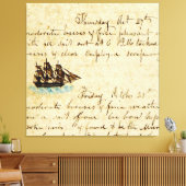 Toile Nantucket Whaling Ship Log 1841 (Insitu(Salon))