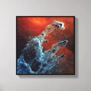 Toile NASA JWST Piliers de la Création Infrarouge Moyen