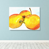 Toile Nashi poires jaune aquarelle fruit (Insitu (Plancher de Bois))