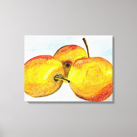 Toile Nashi poires jaune aquarelle fruit (Recto)