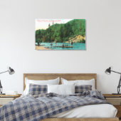 Toile Natation à proximité du quai sur la rivière russe (Insitu(Chambre))