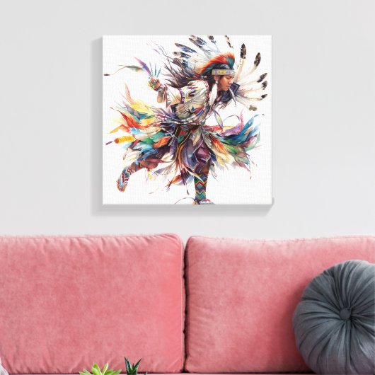 Toile Native American Dancer Stretched Canvas Print (Insitu(Salon))