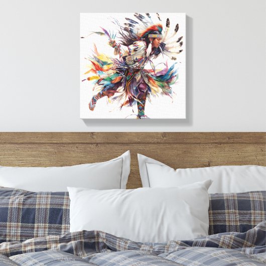 Toile Native American Dancer Stretched Canvas Print (Insitu(Chambre))