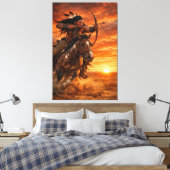 Toile Native American Warrior Galloping Horse at Sunset (Insitu(Chambre))