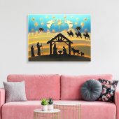 Toile Nativité de Noël Bébé Jésus dans la scène Manger (Insitu(Salon))