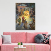 Toile Nativité de Noël Vintage avec Magi Visite (Insitu(Salon))