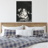 Toile Nativité Jésus Vierge Marie Anges Noir Blanc (Insitu(Chambre))