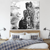 Toile Nature Lady Canvas Imprimer Peinture noir blanc (Insitu(Chambre))