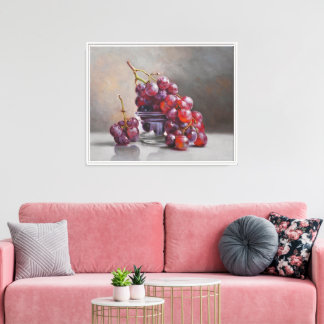 Toile Nature morte aux raisins rouges - d'après une pein