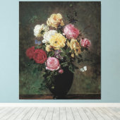 Toile Nature morte avec des fleurs dans un vase par Olaf (Insitu (Plancher de Bois))