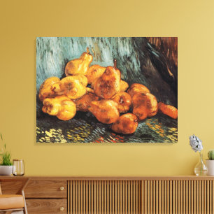 Toile Nature morte avec des poires coings de Vincent van