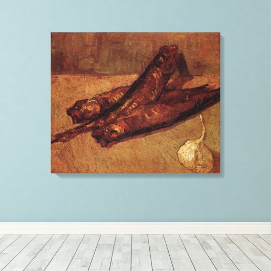 Toile Nature morte Bloaters et ail par Vincent van Gogh (Insitu (Plancher de Bois))