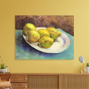 Toile Nature morte Citrons sur une assiette par Vincent