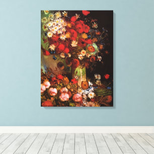 Toile Nature morte Fleurs dans un vase de Vincent van Go