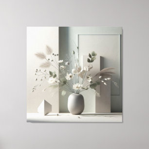Toile Nature morte florale géométrique