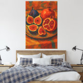 Toile Nature morte impressionniste de figue et de grenad (Insitu(Chambre))