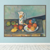 Toile Nature morte, Pot à lait et fruits sur une table, (Insitu (Plancher de Bois))