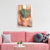 Toile Nature morte Pot de fleurs avec ciboulette par Vin (Insitu(Salon))
