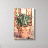Toile Nature morte Pot de fleurs avec ciboulette par Vin (Recto)