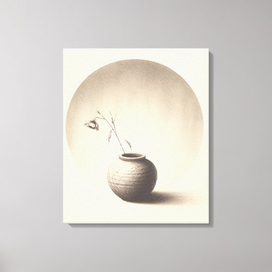 Toile Nature morte sépia éthérée - Fleur séchée dans un (Recto)