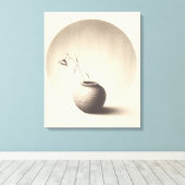 Toile Nature morte sépia éthérée - Fleur séchée dans un (Insitu (Plancher de Bois))