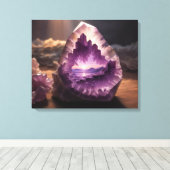 Toile  Nature Mountain Sunrise Crystal Amethyst (Insitu (Plancher de Bois))