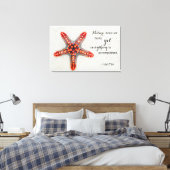 Toile Nature Print Starfish avec Lao Tzu Citation (Insitu(Chambre))
