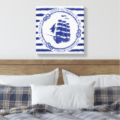 Toile Nautical Emblem With Sailing Ship (Insitu(Chambre))