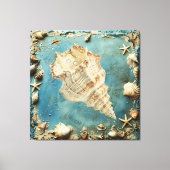 Toile Nautical Seashell Canvas Wall Art (Recto)