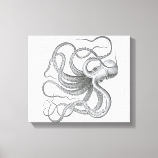 Toile Nautical steampunk octopus vintage kraken drawing