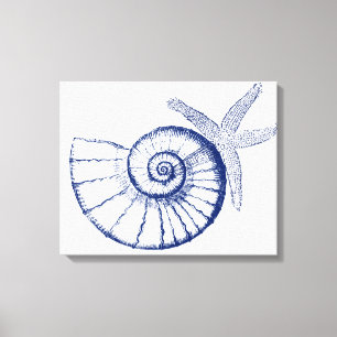 Toile Nautilus Coquille et Starfish Marine Life Personna