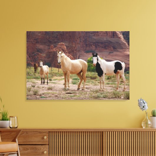 Toile Navajo Horses Run Free sur le Canyon Floor (Insitu(Salon))