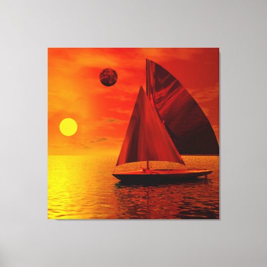 Toile Navigation au coucher du soleil (Recto)