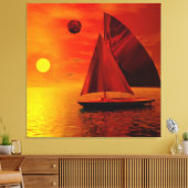 Toile Navigation au coucher du soleil (Insitu(Salon))