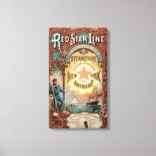 Toile Navire à vapeur Red Star Line New York Anvers