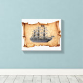 Toile Navire Pirate Déployé (Insitu (Plancher de Bois))