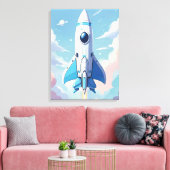 Toile Navire spatial volant dans le ciel (Insitu(Salon))