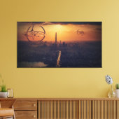 Toile Navires Aliens au-dessus du paysage de l'Imaginair (Insitu(Salon))