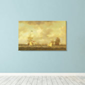 Toile Navires anglais arrivant en Ancre dans une brise f (Insitu (Plancher de Bois))