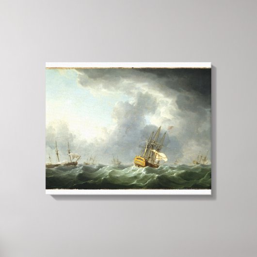 Toile Navires anglais devant un mâle (Recto)