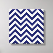 Toile Navy Blue and White Large Chevron Zig Zag (Recto)
