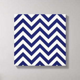Toile Navy Blue and White Large Chevron Zig Zag