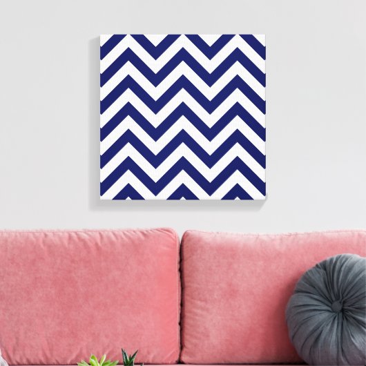 Toile Navy Blue and White Large Chevron Zig Zag (Insitu(Salon))